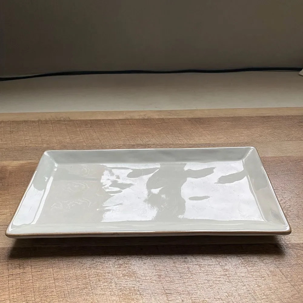 Hearth & Hand Cream - Gray Rectangular Stoneware Platter